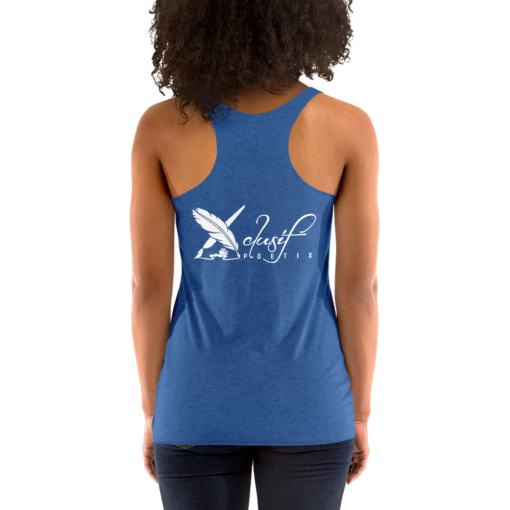 "LIVE FOR WHAT YOU LOVE" BY XCLUSIF POETIX Women's Racerback Tank