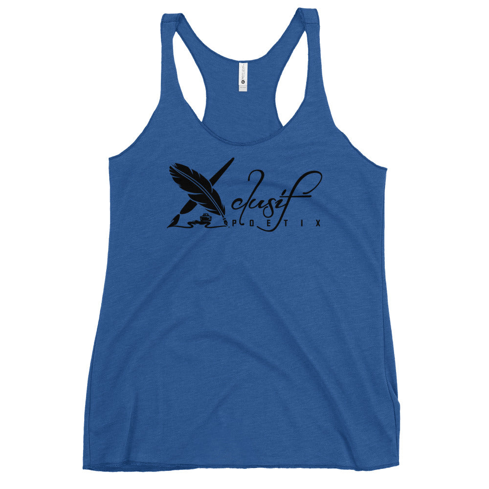 XCLUSIF POETIX BLACK LOGO Women's Racerback Tank