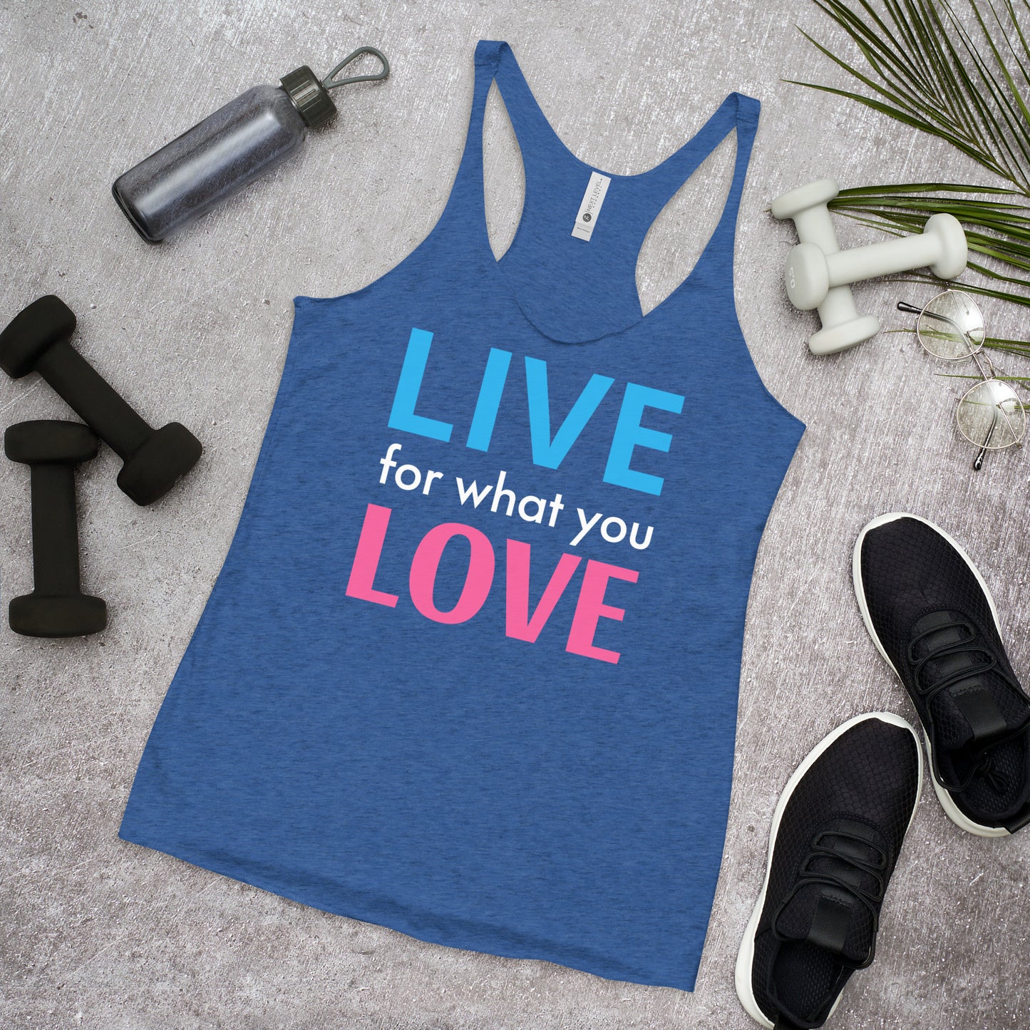 "LIVE FOR WHAT YOU LOVE" BY XCLUSIF POETIX Women's Racerback Tank