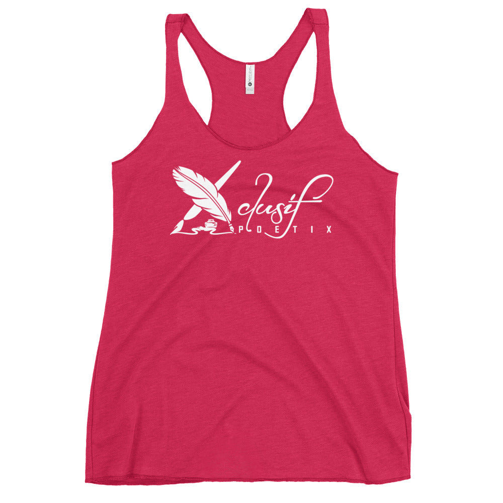 XCLUSIF POETIX WHITE LOGO Women's Racerback Tank