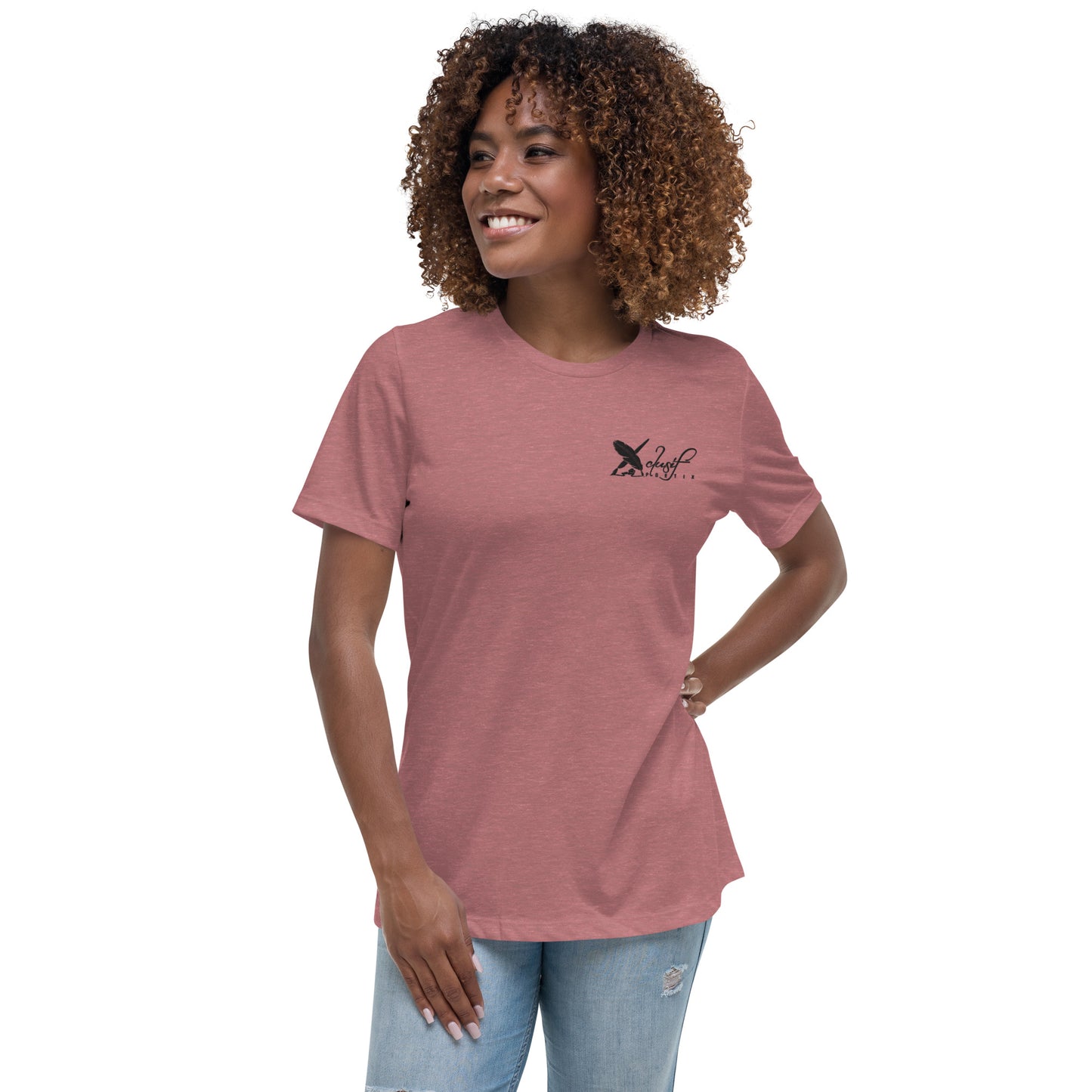 XCLUSIF POETIX BLACK LOGO Embroidery Women's Relaxed T-Shirt