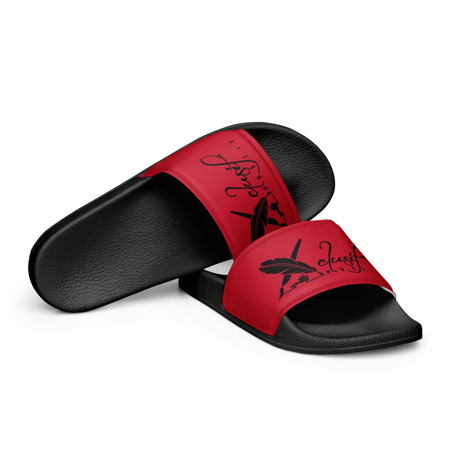 XCLUSIF POETIX RED & BLACK LOGO Women's slides