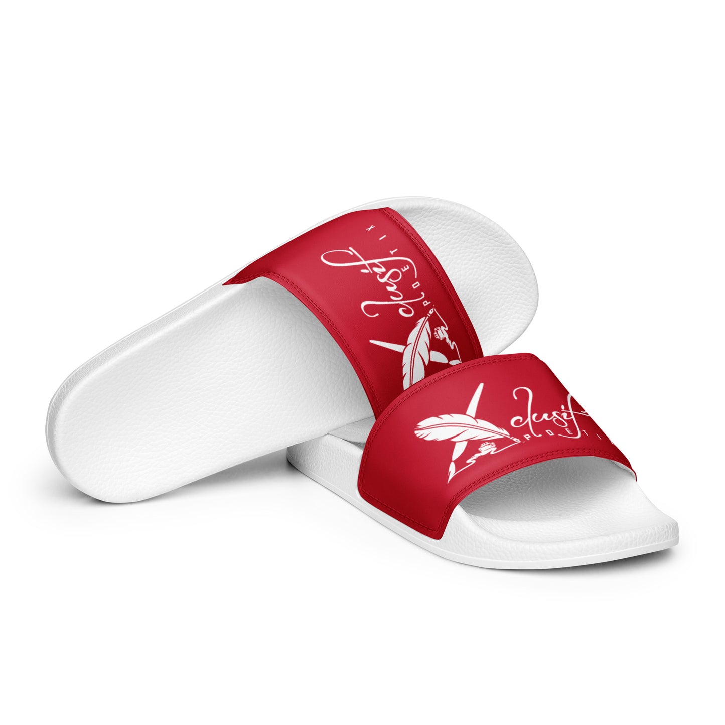 XCLUSIF POETIX RED & WHITE LOGO Women's slides