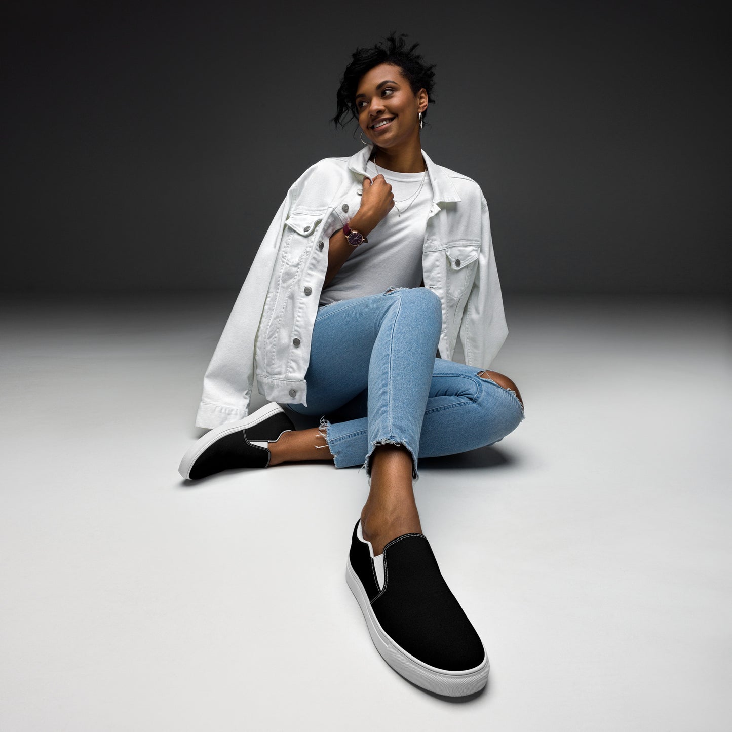 XCLUSIF POETIX BLACK Women’s slip-on shoes